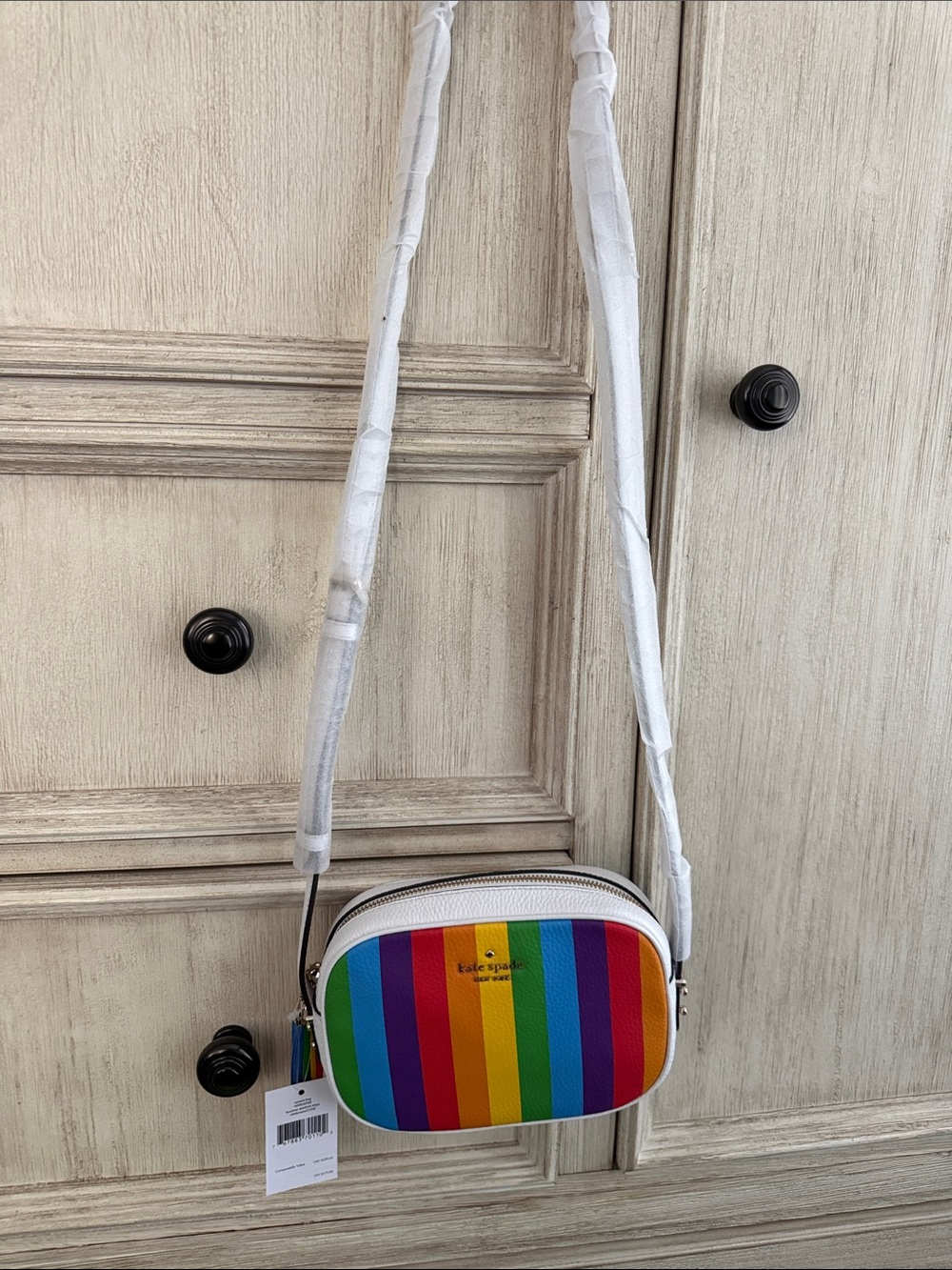 kate spade Rainbow Stripe Crossbody with White Trim